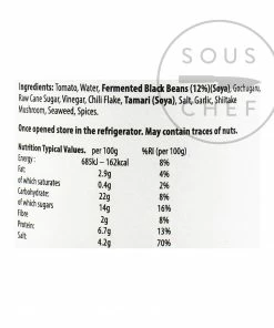 Ingredients White Mausu Black Bean Chilli Ketchup 240g