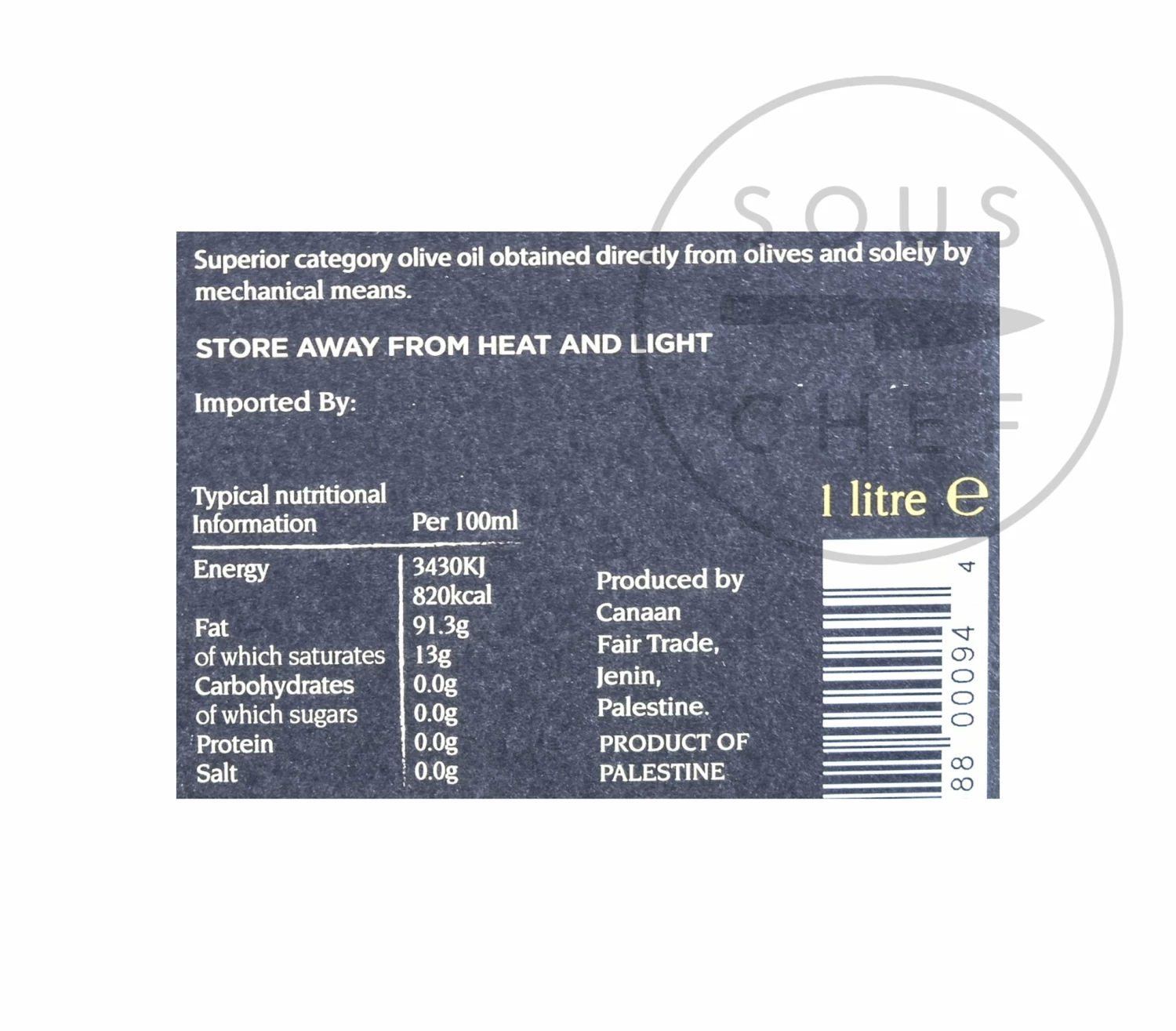 Zaytoun Organic Extra Virgin Olive Oil 1L Ingredients 4 Zaytoun Organic Extra Virgin Olive Oil 1L Ingredients