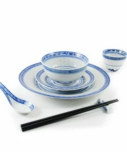 Chinese Tableware Blue Rice Pattern Rice Bowl 11.5cm Tableware