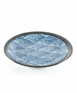 Kiji Stoneware & Ceramics Tableware Blue Wave Medium Plate 22cm
