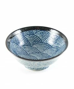 Kiji Stoneware & Ceramics Blue Wave Ramen Bowl Tableware
