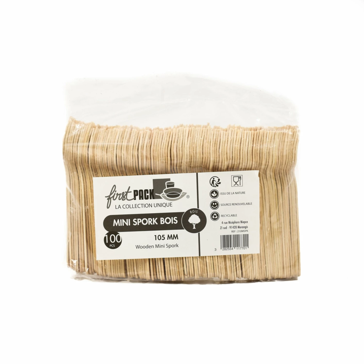 Sous Chef Tableware Disposable Wooden Sporks 10.5cm 4 Sous Chef Tableware Disposable Wooden Sporks 10.5cm