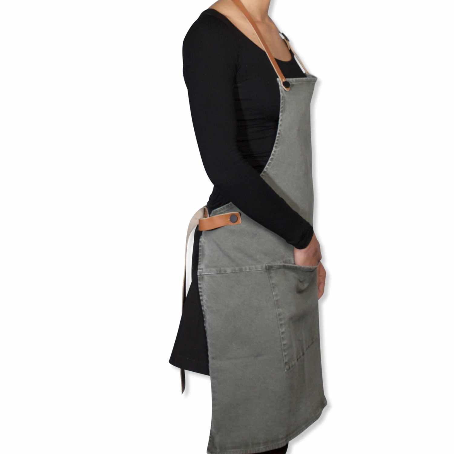 Dutchdeluxes Canvas BBQ Apron In Grey-Green 5 Dutchdeluxes Canvas BBQ Apron In Grey-Green