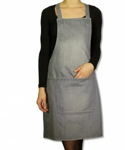 Cookware Dutchdeluxes Denim Suspender Apron In Grey