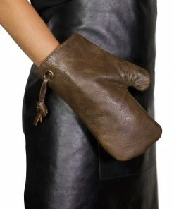 Dutchdeluxes Leather Oven Glove In Vintage Brown Cookware