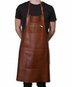 Dutchdeluxes Leather Zipper Apron In Classic Brown Cookware 10 Dutchdeluxes Leather Zipper Apron In Classic Brown Cookware