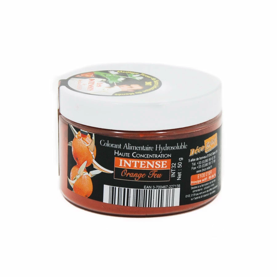 Deco Relief Intense Fire Orange Food Colour 50g Ingredients 3 Deco Relief Intense Fire Orange Food Colour 50g Ingredients