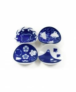 Kiji Stoneware & Ceramics Tableware Japan Design Blue & White Chopstick Rest Set