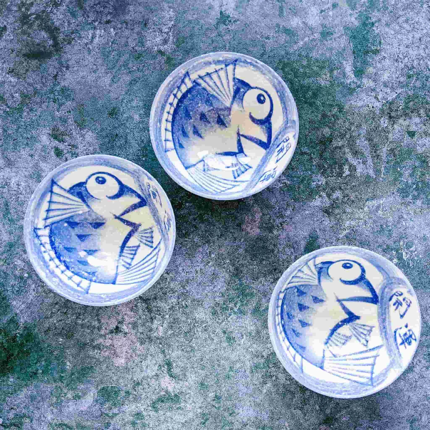 Kiji Stoneware & Ceramics Rice Bowl With Blue Fish 6 Kiji Stoneware & Ceramics Rice Bowl With Blue Fish