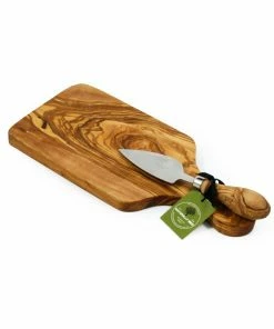 Naturally Med Tableware Olive Wood Cheese Board Set