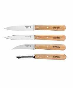 Opinel Essential Beech Handle Kitchen Knives - Set Of 4 Cookware