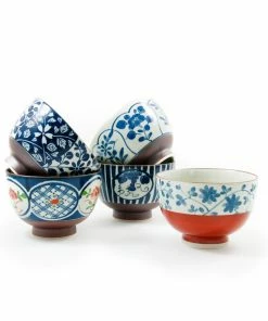 Kiji Stoneware & Ceramics Traditional 5-Piece Japanese Rice Bowl Set 7 Kiji Stoneware & Ceramics Traditional 5-Piece Japanese Rice Bowl Set